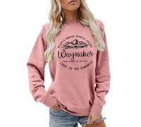 Generisch Waymaker Sweat-shirt chrétien pour femme - Pull à manches longues avec citation du verset de la Bible | T-shirt spirituel pour femme, Style_f06 Rose, M