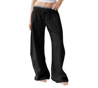 Generisch Weite Hose Damen Lang, Sporthose Damen Baumwolle Elastischer Taille Jogginghose Fitness Freizeithose Loose Fit Yogahose Einfarbig Trainingshose Übergrößen Damenhose Laufen Schlupfhose