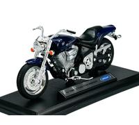 Generisch Welly Modèle de moto compatible avec Yamaha Road Star Warrior 2002 Bleu Socle 1:18 1/18 Métal Modèle Moto Die Cast Neuf en boîte