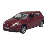 Generisch Welly Modèle de voiture compatible avec VW Volkswagen Golf V Rouge 5 portes 2003-2008 env. 1/60-1/64 Métal Modèle de voiture en métal dans une boîte