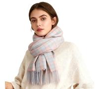 Generisch Werder Écharpe à carreaux pour homme - Pour l'hiver - Idéale comme cache-cou pour les trajets et les jours froids - Avec pompons - Virucide à la main, Rose, taille unique