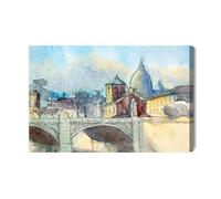 Generisch WTD Pont à Rome - Décoration murale moderne et impression d'art - Tableaux muraux pour salon, chambre à coucher, cuisine, couloir - XXL - 30 x 20 cm