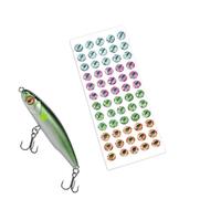 Generisch Yeux d'appât de pêche - Accessoires de pêche réalistes 4D - Yeux de pêche pour débutants, pêcheurs, papas, hommes, eau, lac, rivière, mer, extérieur, rivière, multicolore, 6mm, Voir