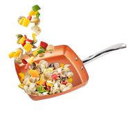 Generisch Yhsioaklo Poêle à crêpes, carrée en ustensiles de cuisine, poêles de cuisson carrées, pour la cuisson, la friture, la préparation du petit-déjeuner, les œufs, le steak, le bœuf, les