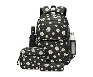 Generisch Zaino Scolastico Set 3 Pezzi 43 cm 510 G - Cartella Con Borsa Pranzo E Astuccio, Zaino Scuola Elementare E Media In Nylon Poliestere Per Ragazze Viaggio Quotidiano