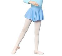 Générlque Ballet Danse Jupe de Danse for Fille, Taille élastique, Jupe Courte de Danse, Devant Court, Dos Long, Jupe de Patinage en Mousseline de Soie for Enfant(Blue,M)