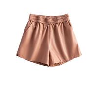 Générlque Short en Cuir Short en Cuir for Femme Pantalon Court Taille Haute Noir(Pink,XL)