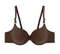 Générlque Soutien-Gorge Soutien-gorge Push Up for femmes, for petits seins, décolleté en V profond, à armatures, solide, dos nu, sous-vêtements intimes rembourrés(Coffee,36 80 AB)