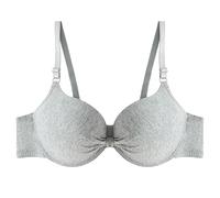 Générlque Soutien-Gorge Soutien-gorge Push Up for femmes, for petits seins, décolleté en V profond, à armatures, solide, dos nu, sous-vêtements intimes rembourrés(Gray,34 75 AB)