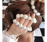 Generse Pearl cheveux chouchous élastiques porte-queue de cheval blanc cravates cheveux accessoires cheveux pour femmes et filles lot de 2