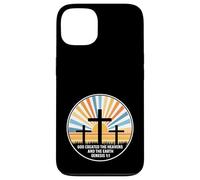 Genèse 1:1 1 1 - Dieu Jésus Croix Chrétienne Ciel Terre Coque pour iPhone 13