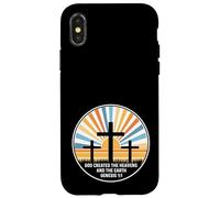 Genèse 1:1 1 1 - Dieu Jésus Croix Chrétienne Ciel Terre Coque pour iPhone X/XS