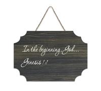 Genesis 1:1 In The Beginning, panneau de motivation rustique, panneau en bois décoratif à suspendre pour salon, chambre à coucher, porte, fenêtre, maison, pendaison de crémaillère, 15,2 x 25,4 cm
