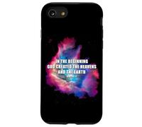 Genesis 1 in The Beginning God Created - Galaxy Nebula Faith Coque pour iPhone SE (2020) / 7/8