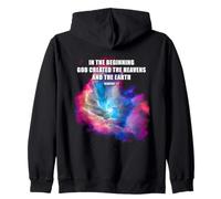 Genesis 1 in The Beginning God Created - Galaxy Nebula Faith Sweat à Capuche