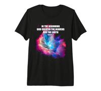 Genesis 1 in The Beginning God Created - Galaxy Nebula Faith T-Shirt Haut de Gamme