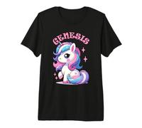 Genesis Adorable Motif Licorne pour Fille Nom Genesis T-Shirt Haut de Gamme