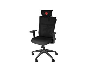 GENESIS Astat 200 Siège Gaming PC Noir : Nylon Respirant, Dossier Inclinable 135°, Accoudoirs 3D, Classe 4, 120kg Max, 160-195cm, 48cm Largeur Assise