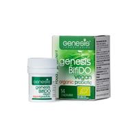 Genesis Bifido Bio Vegan Probiotic with Lactobacillus and Bifidobacterium Strains may support Gut Helth, Digestion, Immune system 250 Mg per capsule 14 caps