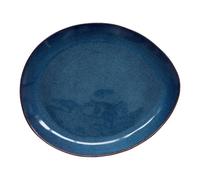 GENESIS BLUE Assiette Plate Ovale Grès Bleu 28.5 x 24 SC