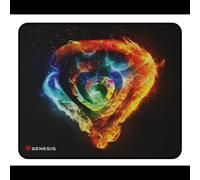 GENESIS Carbon 500 M Fire G2 - Tapis de Souris Gaming 300x250mm, Surface Tissu Imprimée, Base Caoutchouc Antidérapante, Épaisseur 2.5mm