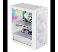 GENESIS Diaxid 605 ARGB Midi Tower Blanc (NPC-2173) - Boîtier PC ATX/micro ATX/Mini-ITX, 3x120mm avant, 1x120mm arrière, USB 3.2 Gen 1/Gen 2