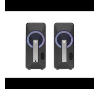 GENESIS Helium 100 BT RGB Enceintes PC 2.0 10W RMS Bluetooth 5.0 Noires & Argentées, connectique filaire & sans fil, Port casque 3.5mm