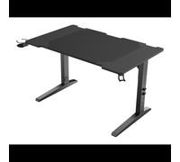 GENESIS Holm Modular 120 Noir - Bureau Gaming Droit 1200x750mm, Plateau MDF 1.8cm, Cadre Acier Noir, LED Multicolores, Gestion Câbles, 27.5kg