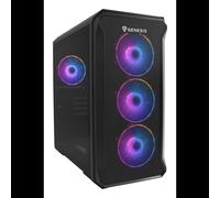 GENESIS Irid 503 ARGB Micro Tower PC Noir/Transparent, micro ATX/Mini-ITX, 3x120mm avant, 1x120mm arrière, 2x3.5", 3x2.5", USB 3.2 Gen 1