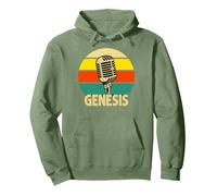 Genesis Microphone rétro avec nom Musical Amusant années 80 Sweat à Capuche, Unisexe pour Adultes, Vert Sauge, XXL