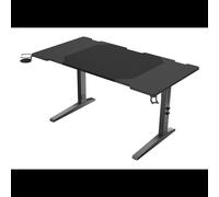 GENESIS NDS-2249 Bureau Gaming Droit Noir 1400x750 mm MDF 1.8cm, Cadre Acier Noir, Jambes en L, Rétroéclairage LED Multicolore, Porte-Bouteille & Passes-Câbles, 29kg