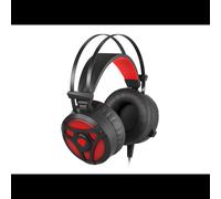 GENESIS Neon 360 Casque Gaming Filaire Circum-aural Noir/Rouge, HP 20-20000Hz, Impédance 32 Ohm, Micro Boom -48dB, Rétroéclairage Rouge, Câble 2.3m, Windows