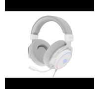 GENESIS Neon 764 Casque Gaming Filaire USB Type-A Circum-Aural Blanc, Son Surround Virtuel 7.1, HP 50mm, Micro Boom, Rétroéclairage Multicolore, Câble 2.2m