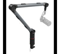 GENESIS NGM-2157 Pied de Micro Gris, Support Bureau, Aluminium, Base Métal, Ajustable en Hauteur, Filetage 3/8" 5/8", Inclinaison 99-153°, 1.1kg