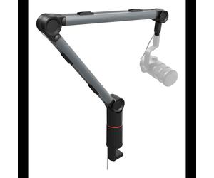 GENESIS NGM-2157 Pied de Micro Gris, Support Bureau, Aluminium, Base Métal, Ajustable en Hauteur, Filetage 3/8" 5/8", Inclinaison 99-153°, 1.1kg
