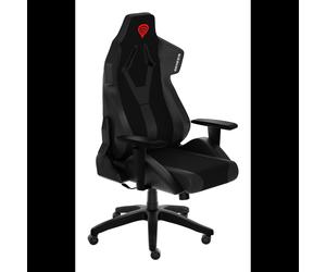 GENESIS Nitro 650 Fauteuil Gaming Noir, Siège Rembourré Tissu/Simili-cuir, Dossier inclinable 90-135°, Accoudoirs 1D, Roues Nylon 6cm, Max 150kg