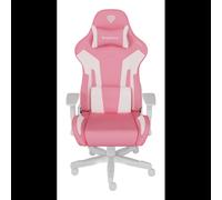 GENESIS Nitro 710 Siège Gaming PC Blanc/Rose, Coussin d'Air, Charge max. 150kg, Hauteur 160-195cm, Dossier 83.5cm, Mécanisme Papillon, Classe 4