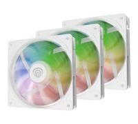 GENESIS Oxal 120 ARGB Ventilateur PC 120mm Blanc, Roulement Manchon, 1150-1450 RPM, 1.7 mmH2O, 3-Pin, Plastique, MTTF 50000h, 12V