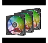GENESIS Oxal 120 ARGB - Kit de 3 ventilateurs 120mm Noir - 12V 0.15A - Roulement Manchon - 1150-1450 RPM - Pression statique 1.7 mmH2O - Connecteur 3-pin