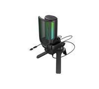 Genesis Radium 250 Microphone USB pour Jeux et Streaming - Microphone à condensateur avec caractéristique cardioïde, lumière RVB, Bouton Gain et Mute, 24 bits/192 kHz, trépied de Table et Filtre Pop