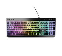 Genesis Rhod 530 Clavier de jeu RVB, QWERTY US, filaire, pleine taille, commutateurs à membrane, éclairage RVB avec 16,7 millions de couleurs, anti-ghosting, logiciel macro, clavier silencieux pour