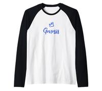 Genesis the King / Couronne bleue et nom pour homme appelés Genesis Manche Raglan