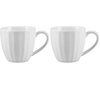 GENEVIEVE LETHU 535983 Tasse 9 n Grès - Collection DOUX SOUVENIRS - Ø 6 cm H 5.5 cm - Coloris Blanc, décor Embossé (Lot de 2)