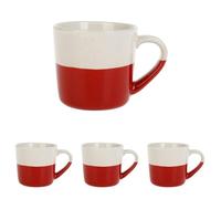 GENEVIEVE LETHU 535989 Tasse 22 n Grès émaillé - Collection L'ENTRE DEUX - Ø 8 cm H 7.5 cm - Coloris Rouge (Lot de 4)