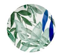 GENEVIEVE LETHU 536063 Assiette à Dessert Modèle Kalamata Ø 19 cm - Assiette en Porcelaine avec des décorations Florales Bleu, Blanc, Vert