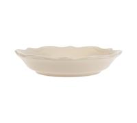 GENEVIEVE LETHU 536321 Assiette Creuse en Faïence Crème Ø 22 cm - Collection Table de Diane - Assiette en faïence au Charme Classique, délicatement festonnée