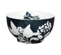 GENEVIEVE LETHU 536503 Bol 61 cl Porcelaine - Collection OMBRES BUCOLIQUES - Ø 13 cm H 7 cm - Coloris Noir, décor Blanc