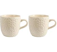 GENEVIEVE LETHU 537673 Mug 40 cl Porcelaine New bone - Collection ELEGANCE ORIENT - Ø 9 cm H 9 cm - Coloris Beige (Lot de 2)