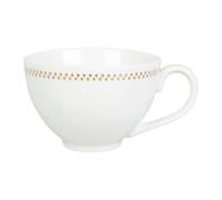 GENEVIEVE LETHU 537681 Tasse à café 90 ml, Ø 7.5 cm H 5 cm - Collection VOIE LACTEE - Porcelaine Fine Blanche - Frise dorée Décor Etoiles