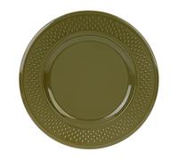 GENEVIEVE LETHU 537947 Assiette Plate Modèle Grain de Riz - Faïence Coloris Kaki - Ø 27 cm